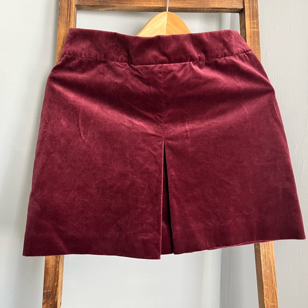 J. Crew Burgundy velvet Mini Skirt